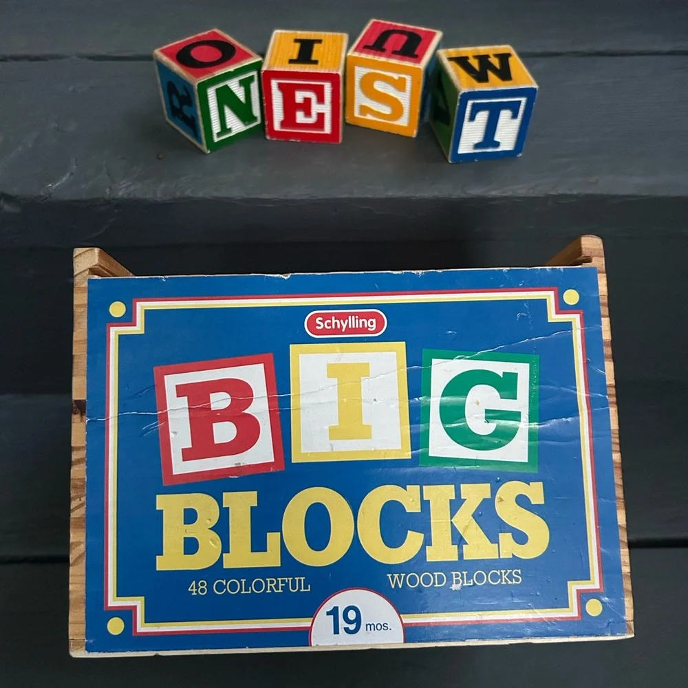 SCHYLLING. Big Blocks 48 Played with ABC's 1"5/8 in.  Wood Case. - Picture 7 of 7